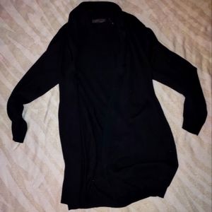 Women's Plus Size Black Opening Sweater Cardigan